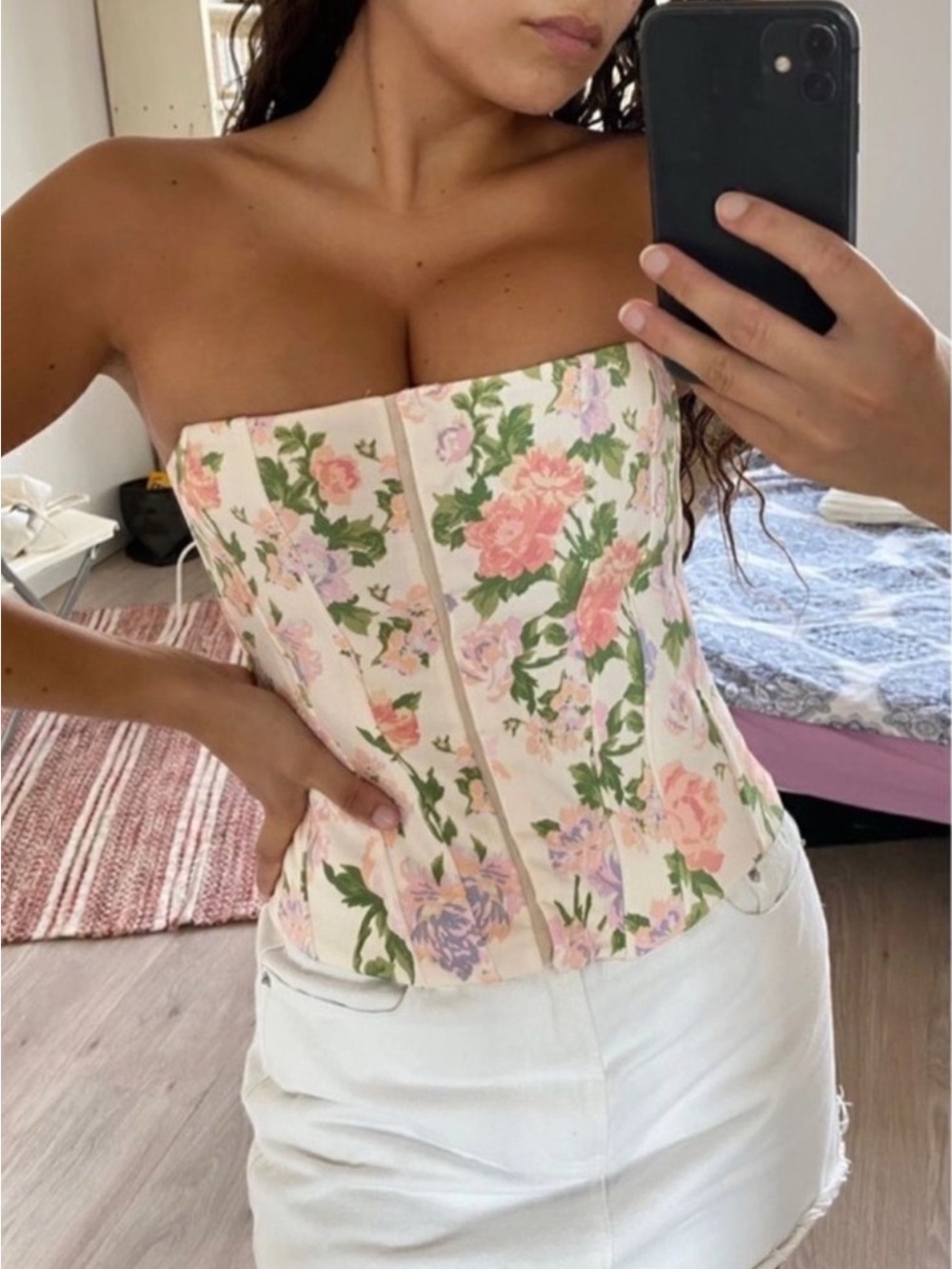 NWT Zara Foral Corset Top